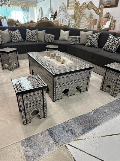 Luxury Handmade Arabic Majlis – Beech Wood Frame & Seashell Inlay