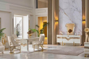 modern dining set --- table + 6 chairs