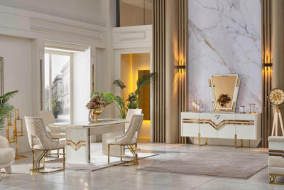 modern dining set --- table + 6 chairs