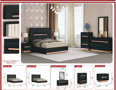 Queen & King bed Dresser&Mirror, Nightstand Chest