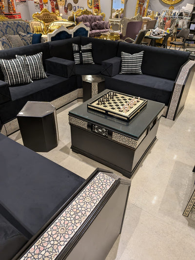 Luxury Handmade Arabic Majlis – Beech Wood Frame & Seashell Inlay